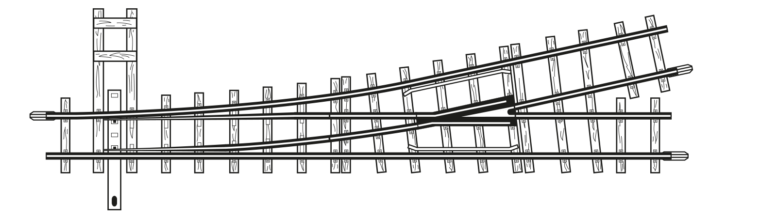 4011000 Weiche links 12° Handbetrieb