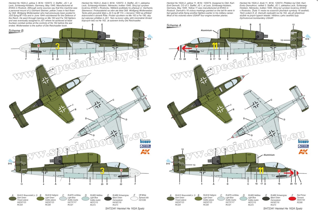 Special Hobby SH72341 Heinkel He 162 Spatz