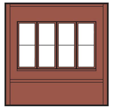 DPM30143 Dock Level Victorian Window Wall, 4 St.
