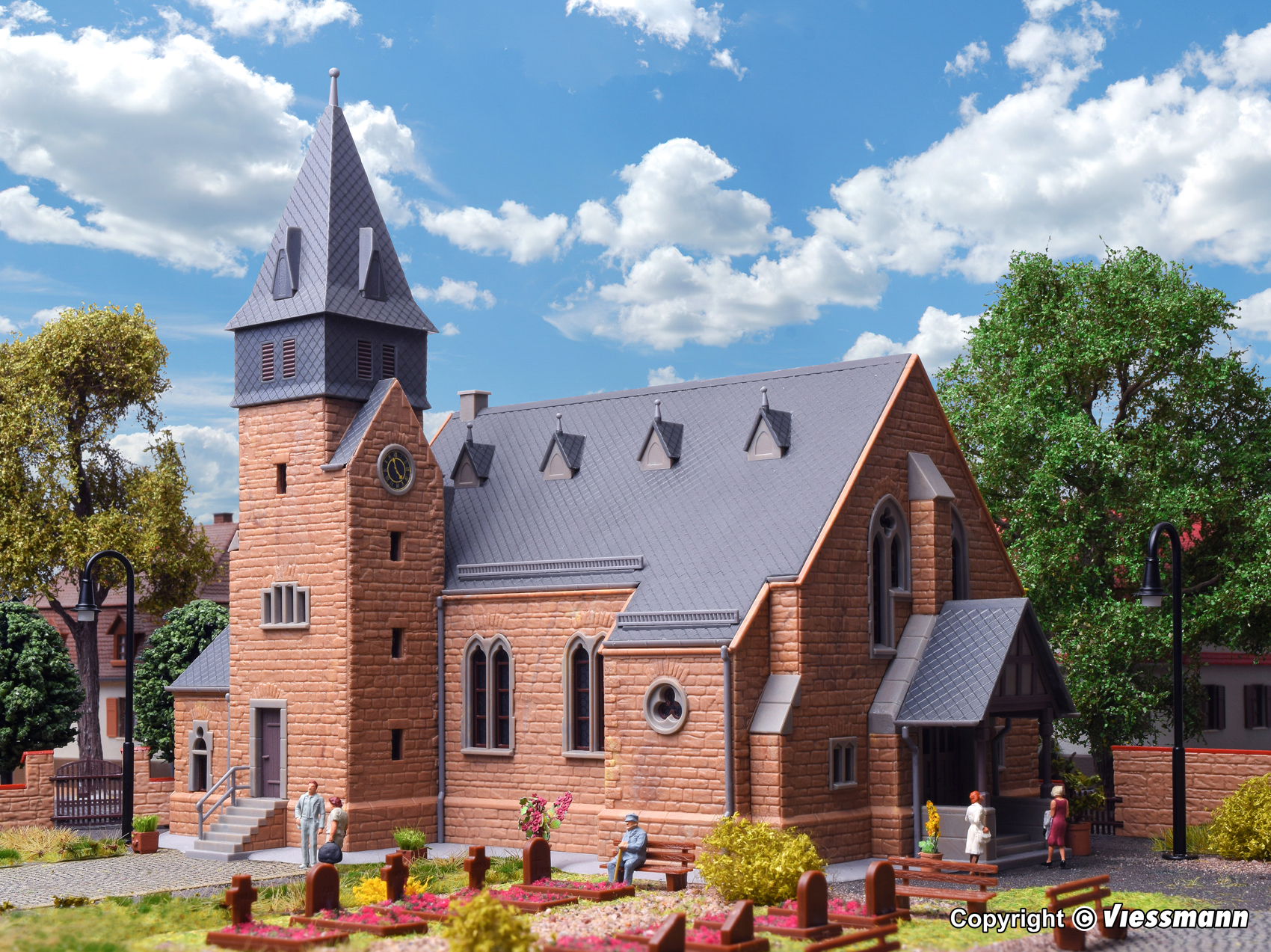 Kibri 39766 Kirche mit Mauer aus dem Westerwald