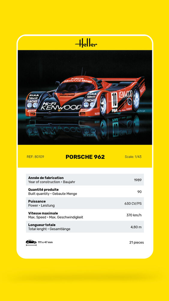 Heller 80109 Porsche 962 #10 Kenwood