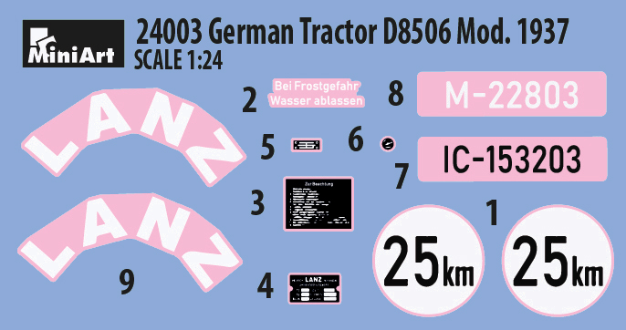 24003 1/24 Lanz Bulldog Traktor D8506 1937