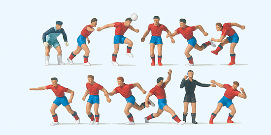 Preiser 10760 Fussballmannschaft.Rote Trikots,