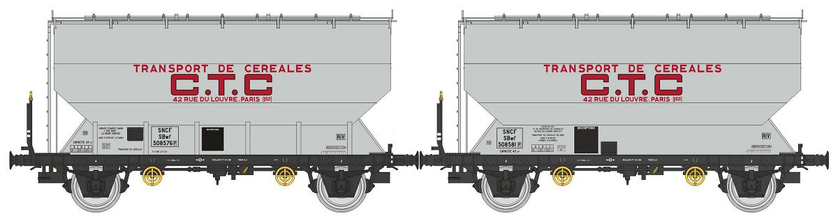 REE Modeles WB-880 SNCF CTC Getreidewagen-Set 2-tlg. Ep.3
