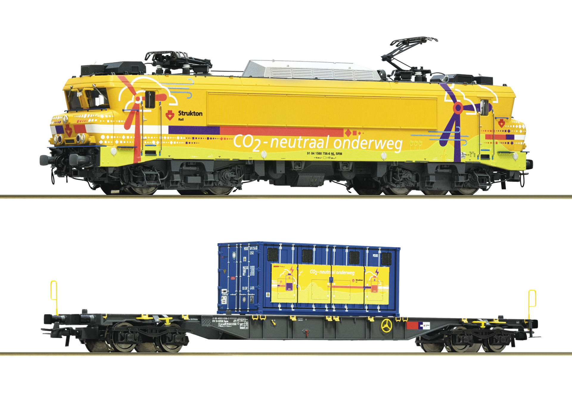 7500117 Strukton E-Lok 1756 + Contaierwagen Ep.6