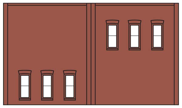 DPM60123 Two- Story 6 Windows, 3 St.