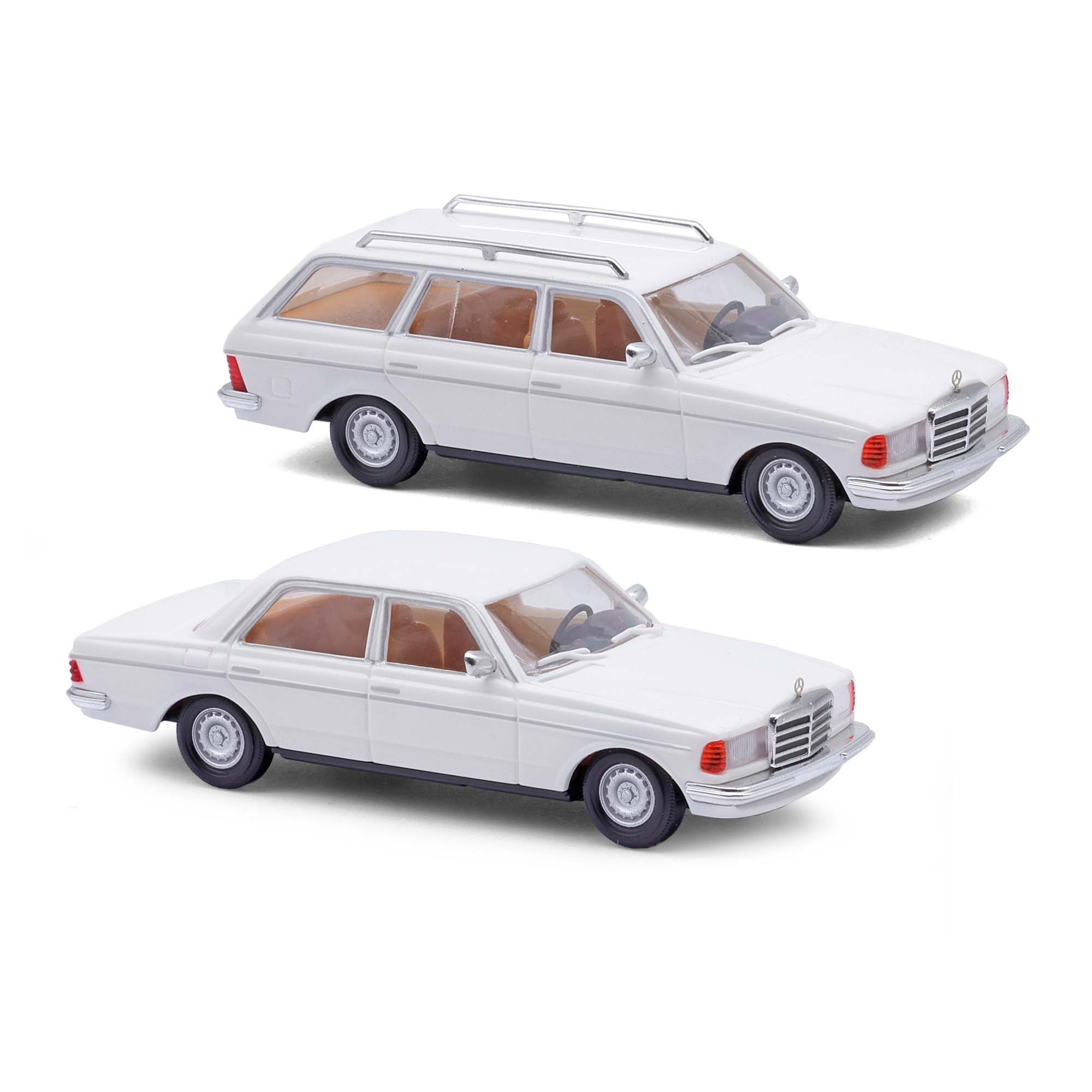 46985 2er Set: MB W123 Lim. & T-Modell weiß