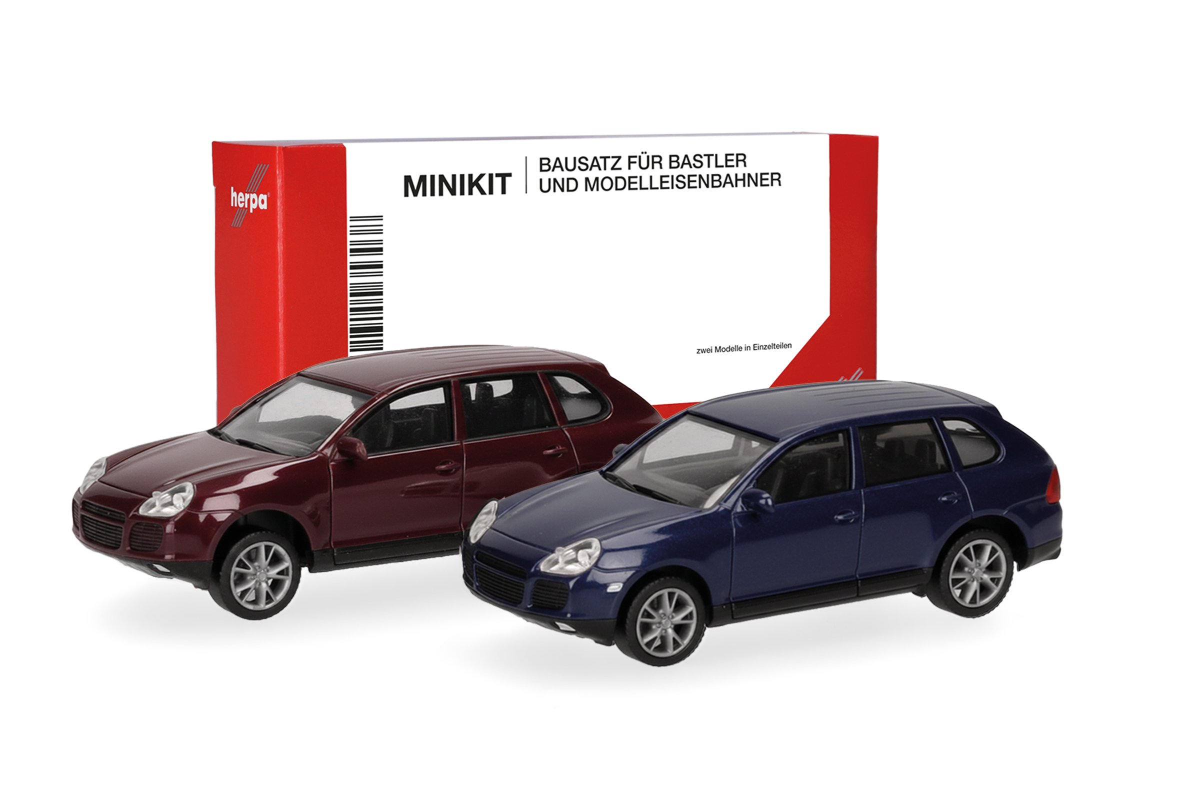 012836-003 MiniKit: Porsche Cayenne Turbo rot/blau