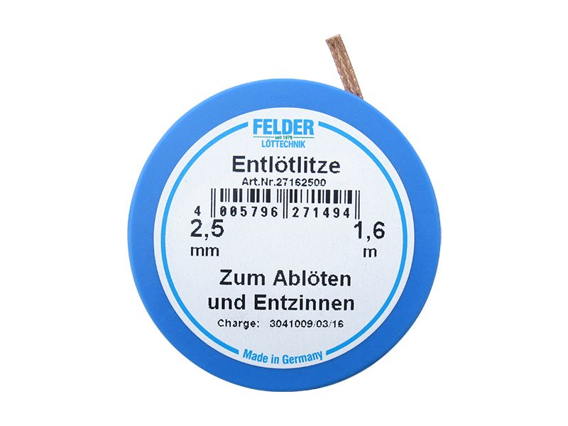 27149 Entlötlitze - blau 1,0mm breit 1,6m lang