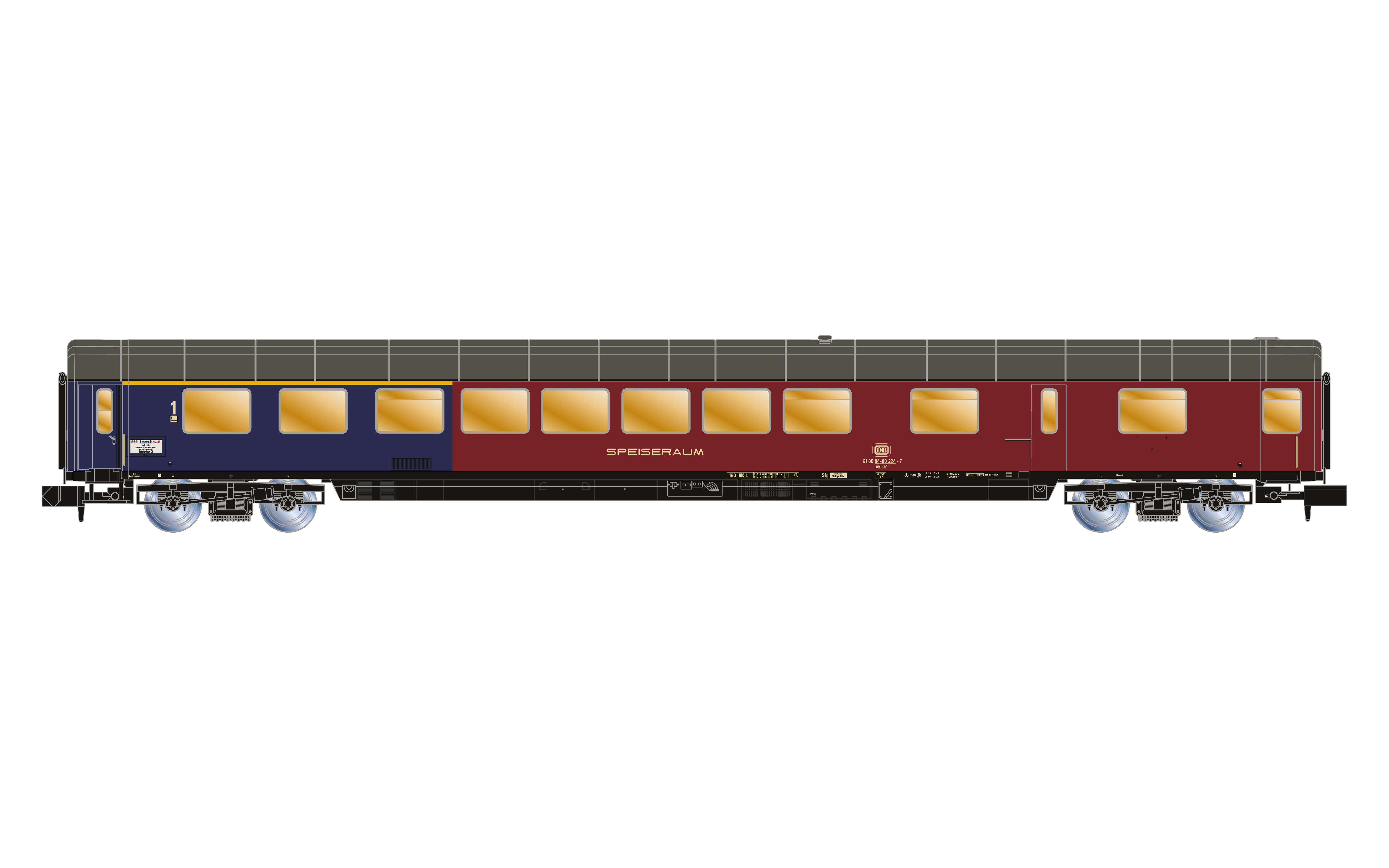 HN4387 DB TEE-Wagen-Set "Rembrandt"“3tlg. Ep.4