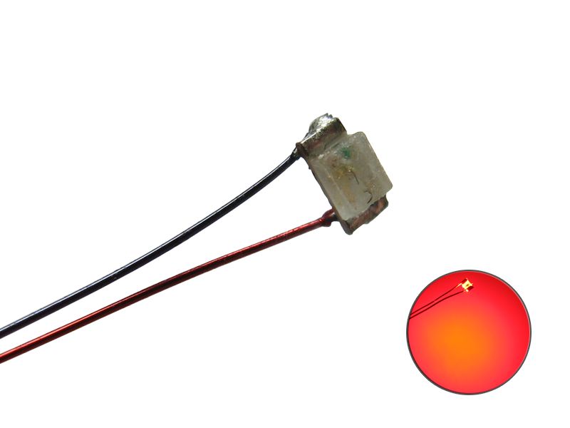 50059 LED SMD 0603 mit Kupferlackdraht rot
