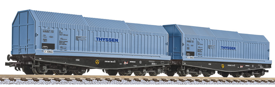Liliput 230171 THYSSEN Coiltransportwagen-Set 2-tlg Ep4
