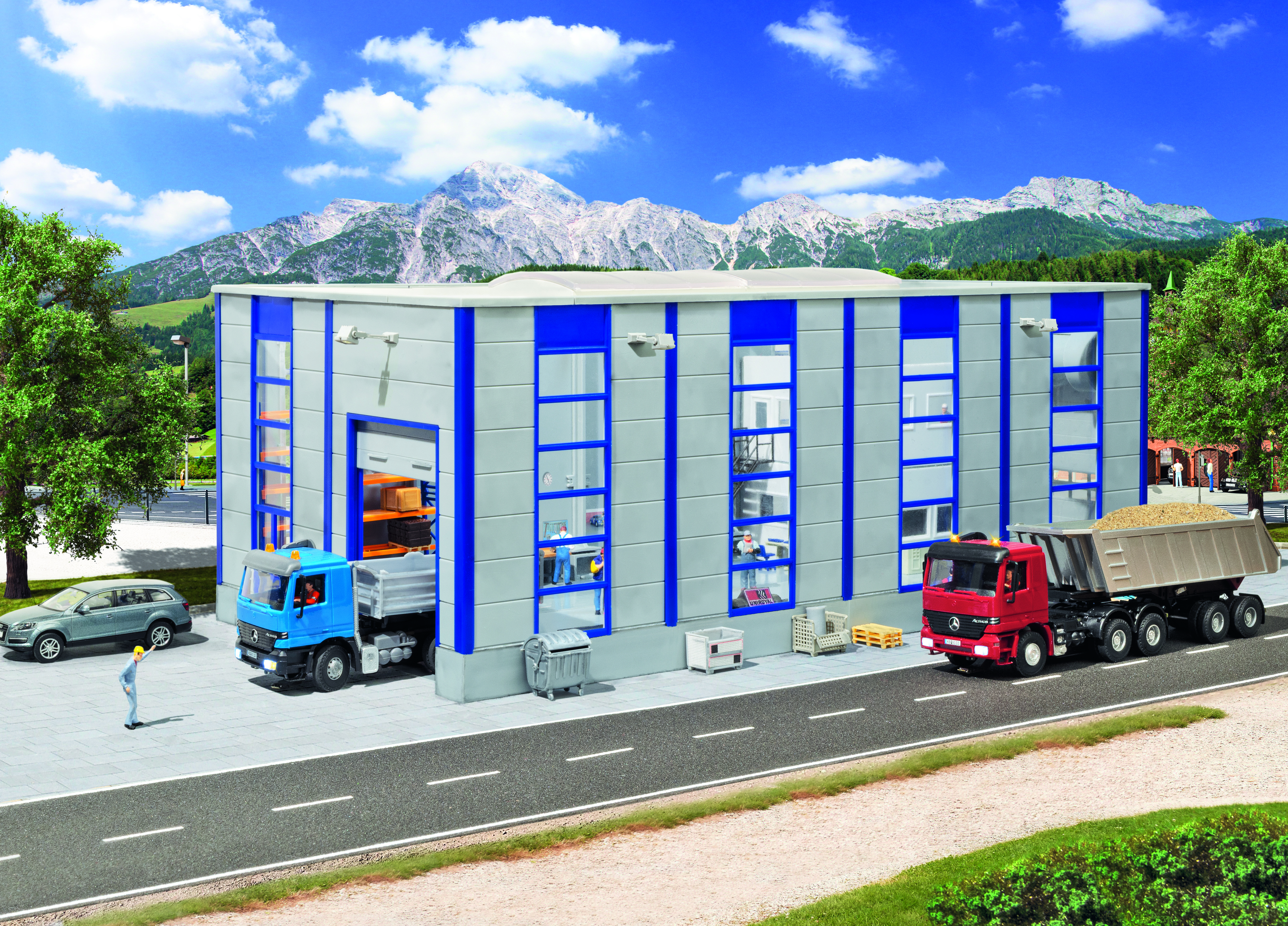 Kibri 39254 H0 LKW Reparaturhalle, modern