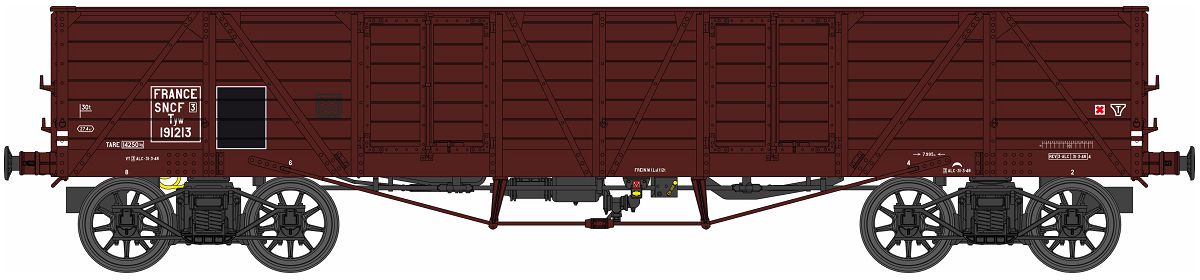 REE Modeles WB-855 SNCF offener Güterwag TP Ep.3a