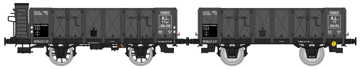 WB-828 AL Hochbordwagen-Set 2-tlg. OCEM 19 Ep.2