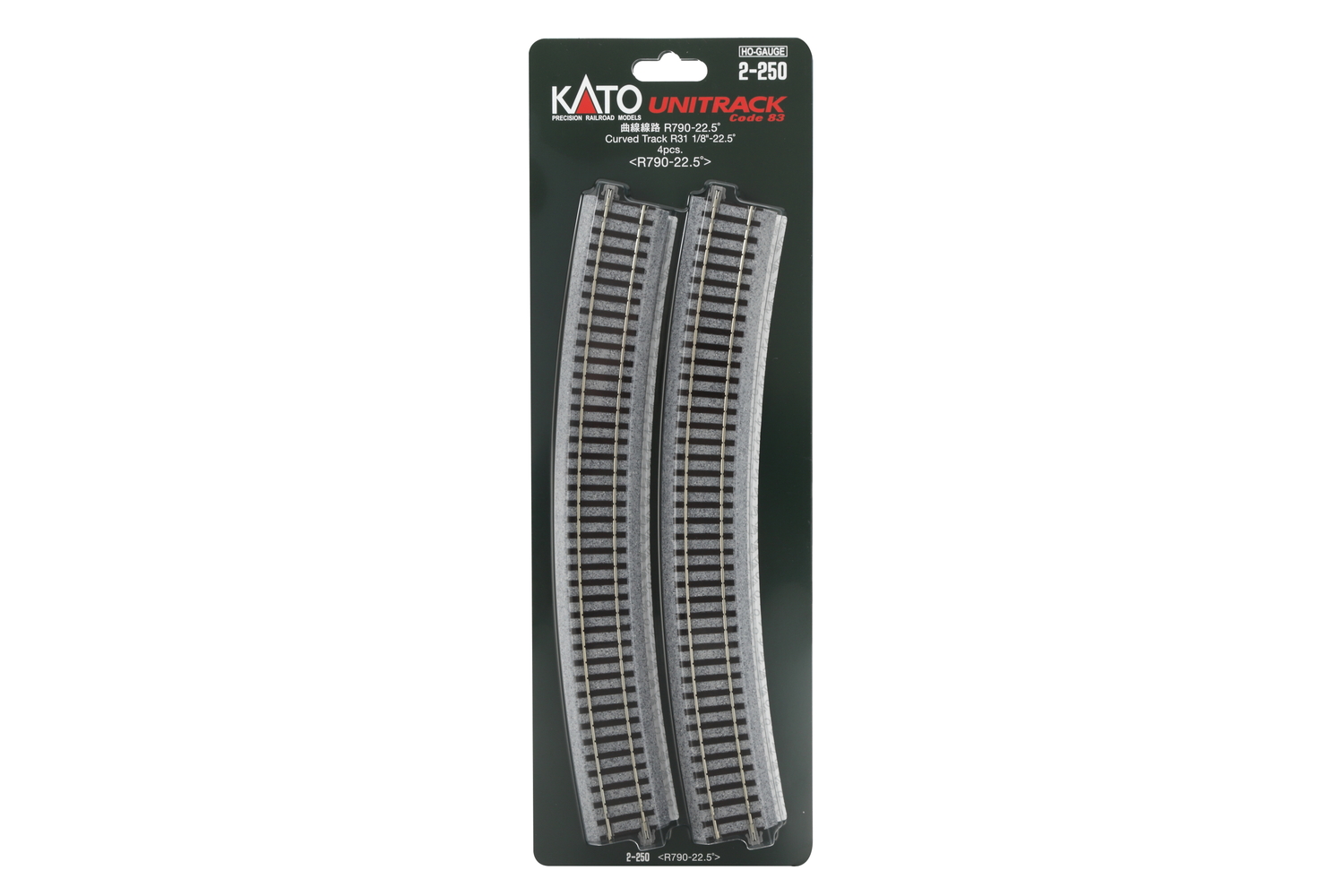 2-250 Gleis gebogen R790 22,5°, 4 St.