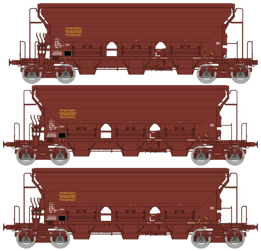 REE Modeles WB-841 SNCF Schüttgutwagen-Set 3-tlg. T8 Ep.4
