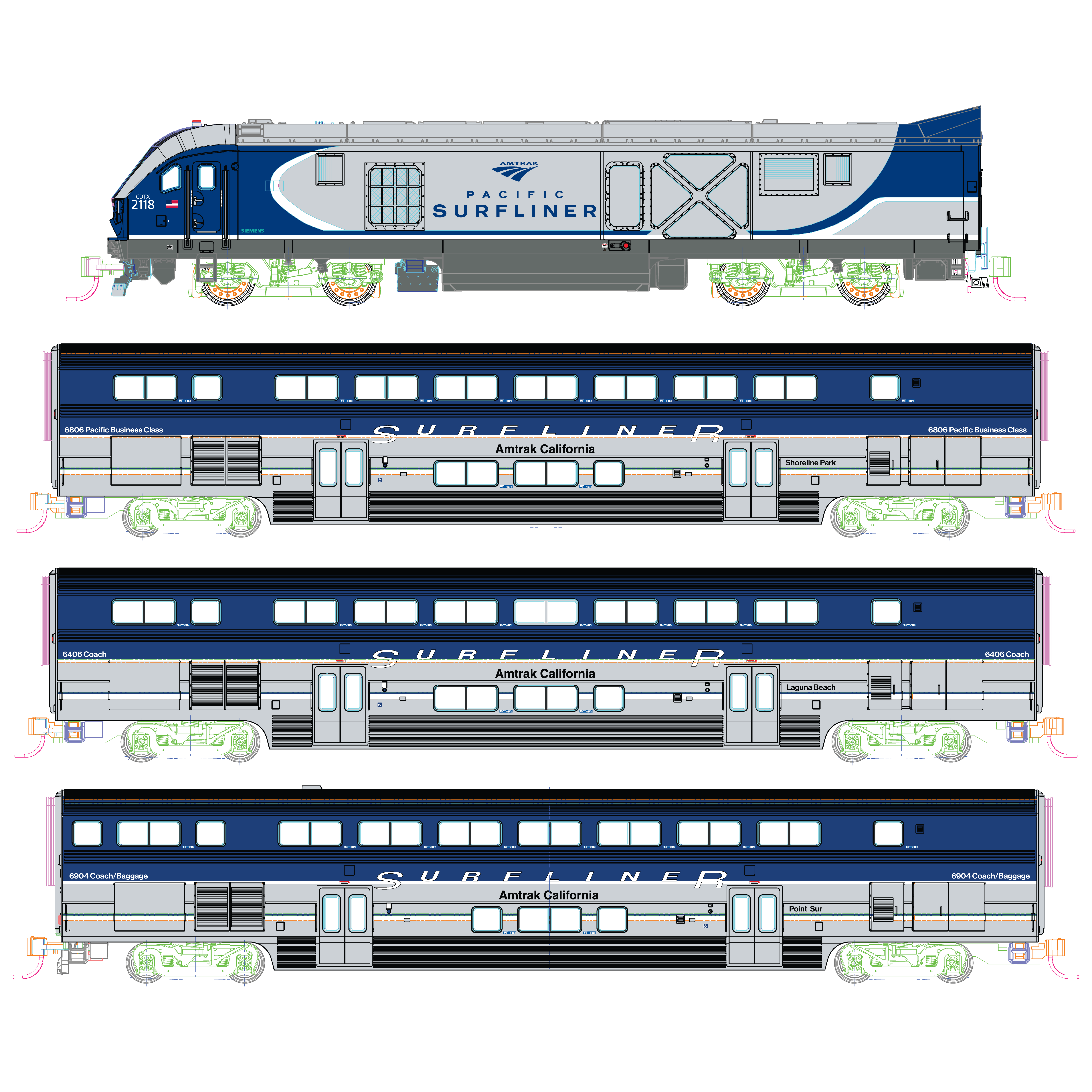 106-9001 Amtrak Surfliner Zugset 4-tlg Ep.6