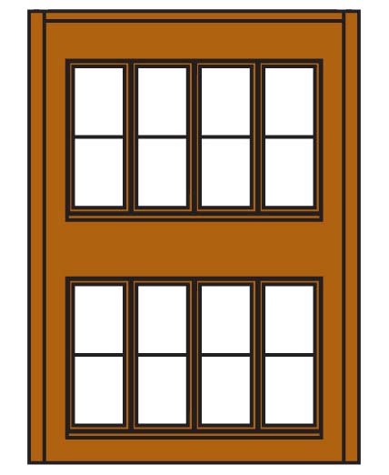 DPM30144 Two-Story Victorian Window Wall, 4 St.