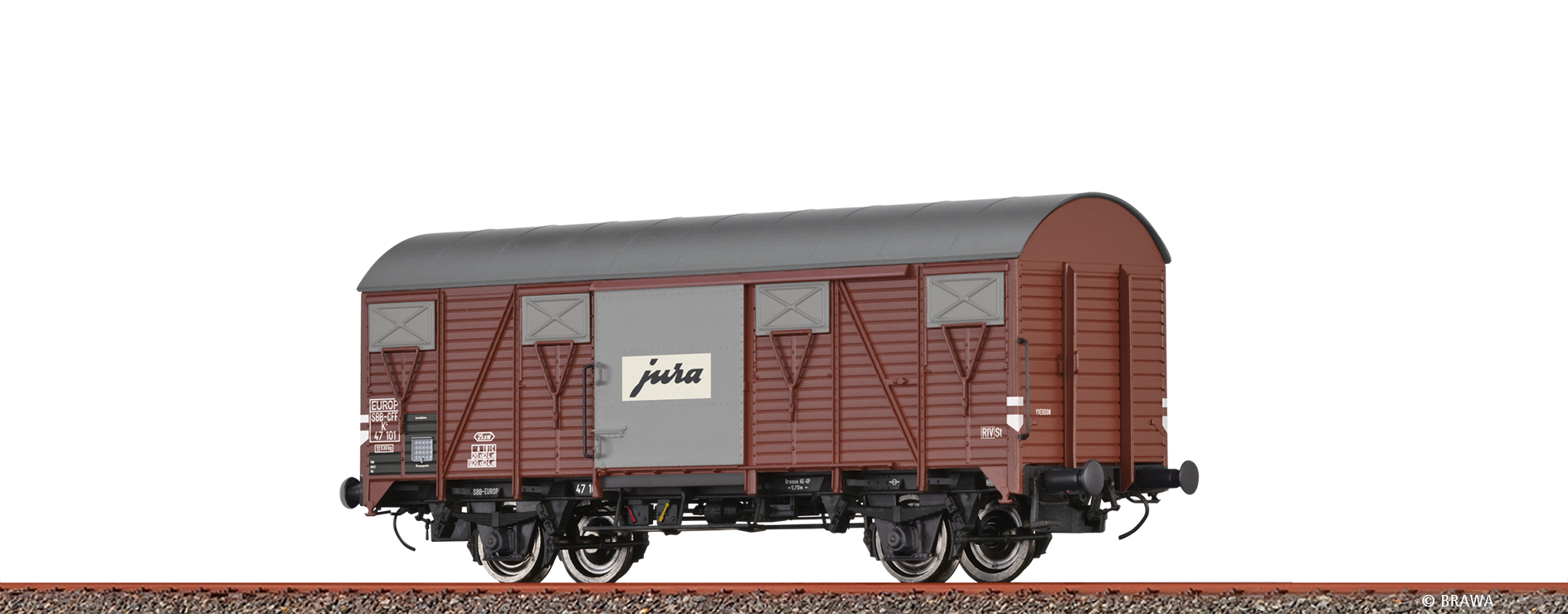 Brawa 50148 SBB gedeckter Güterwagen K4 "Jura" Ep.3