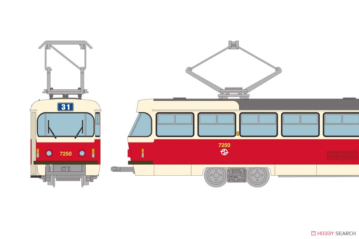 975711 DPP Straßenbahn-Set 2-tlg. Tatra Typ T3
