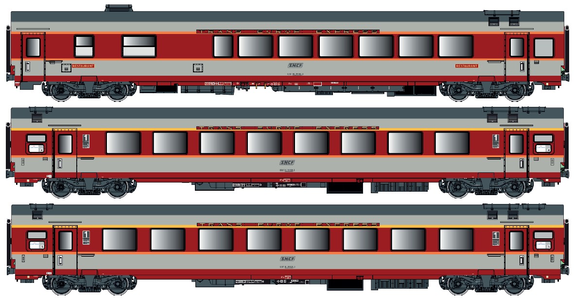 40802DC SNCF GC Personenwagen-Set 3-tlg. Ep.4
