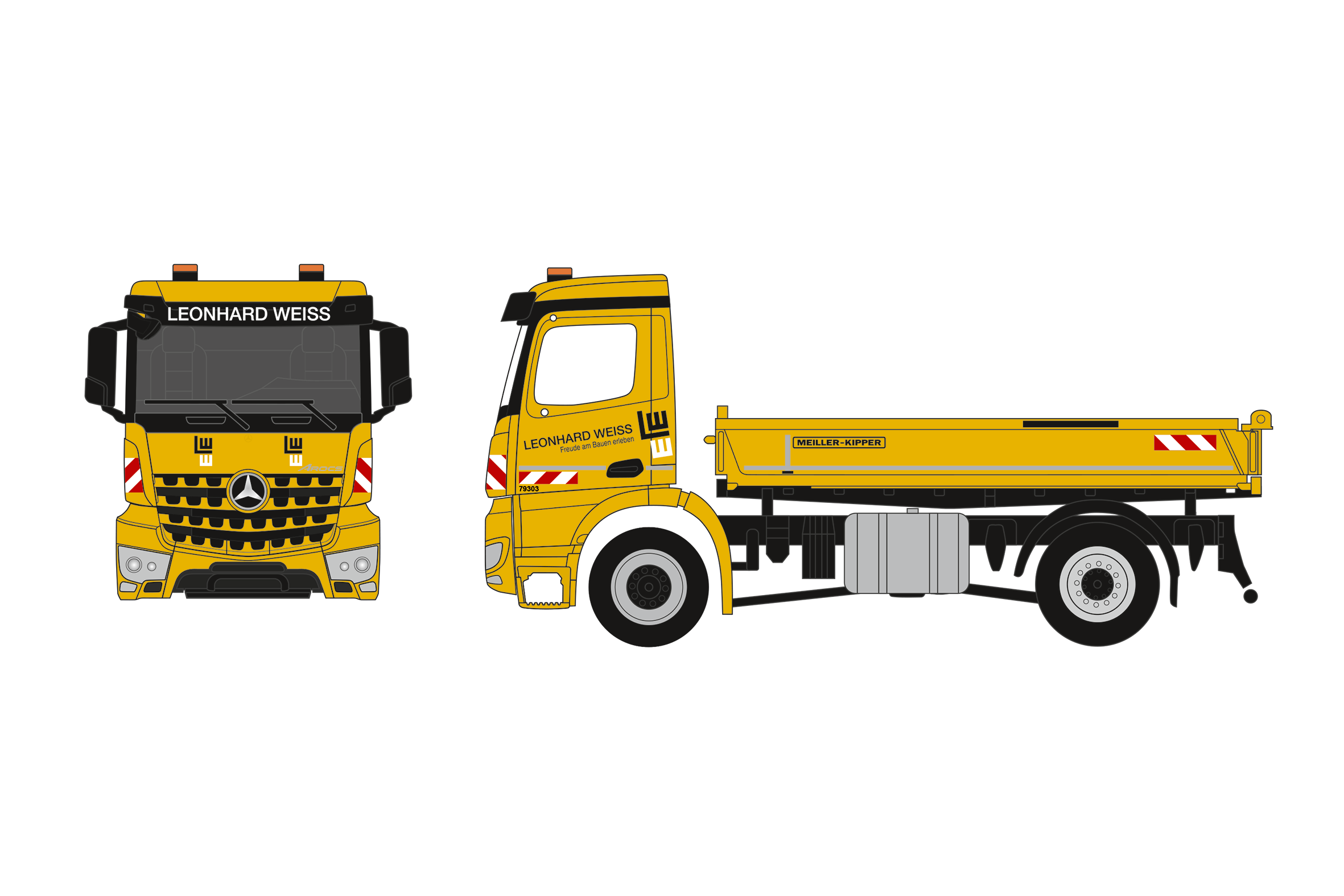 962803 MB Arocs S Dreiseitenkipper-LKW Weiss