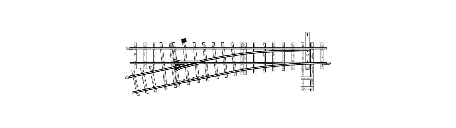 4211000 Weiche links 12° Handbetrieb