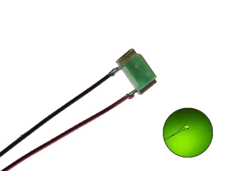 50240 LED SMD 0603 mit Kupferlackdraht grün d