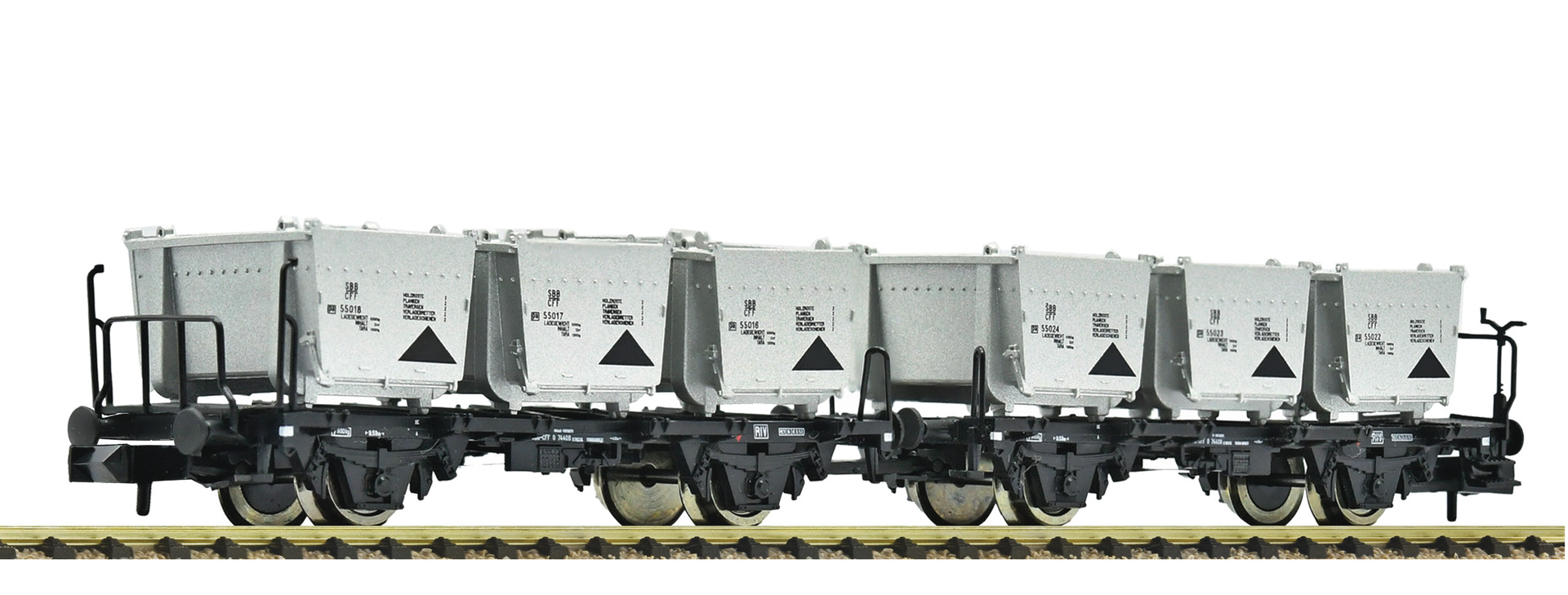 6660154 SBB Behältertragwagen-Set 2-tlg. Ep.3/4