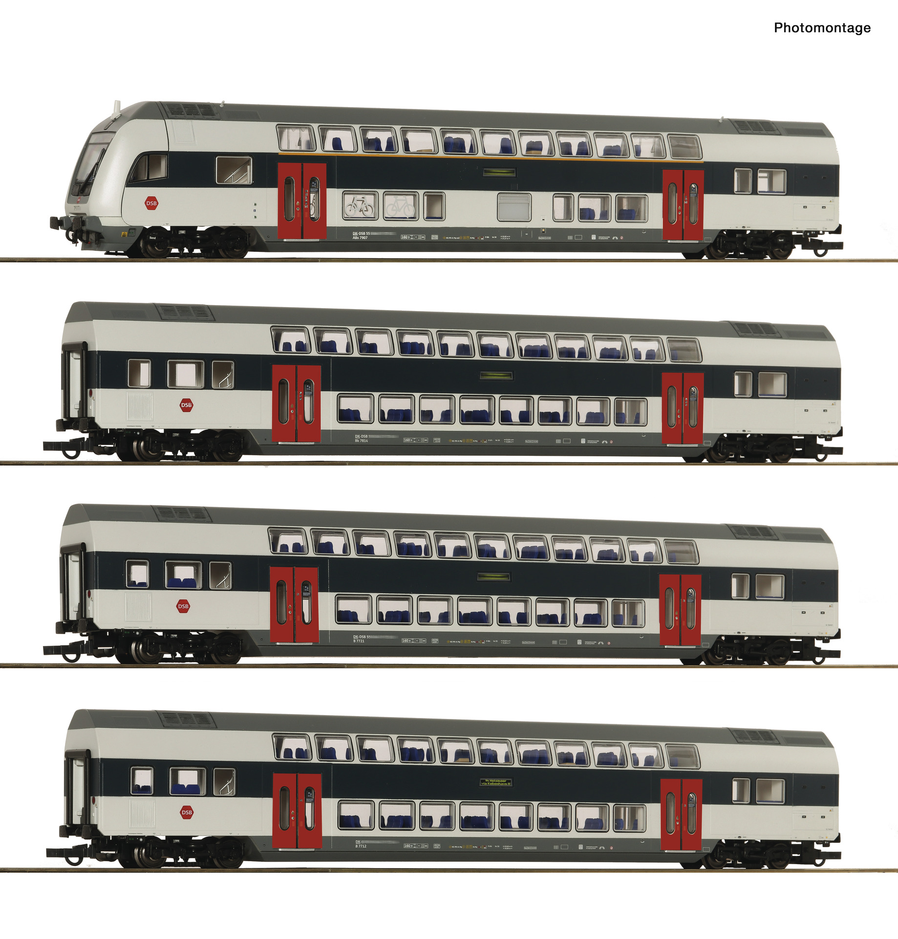 Roco 6220308 DSB Doppelstockwagen-Set 4-tlg. Ep.6 AC