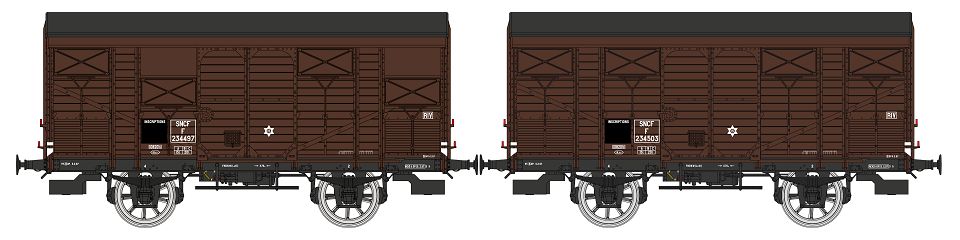 WB-739 SNCF gedeckte Güterwagen-Set 2-tlg Ep.3b