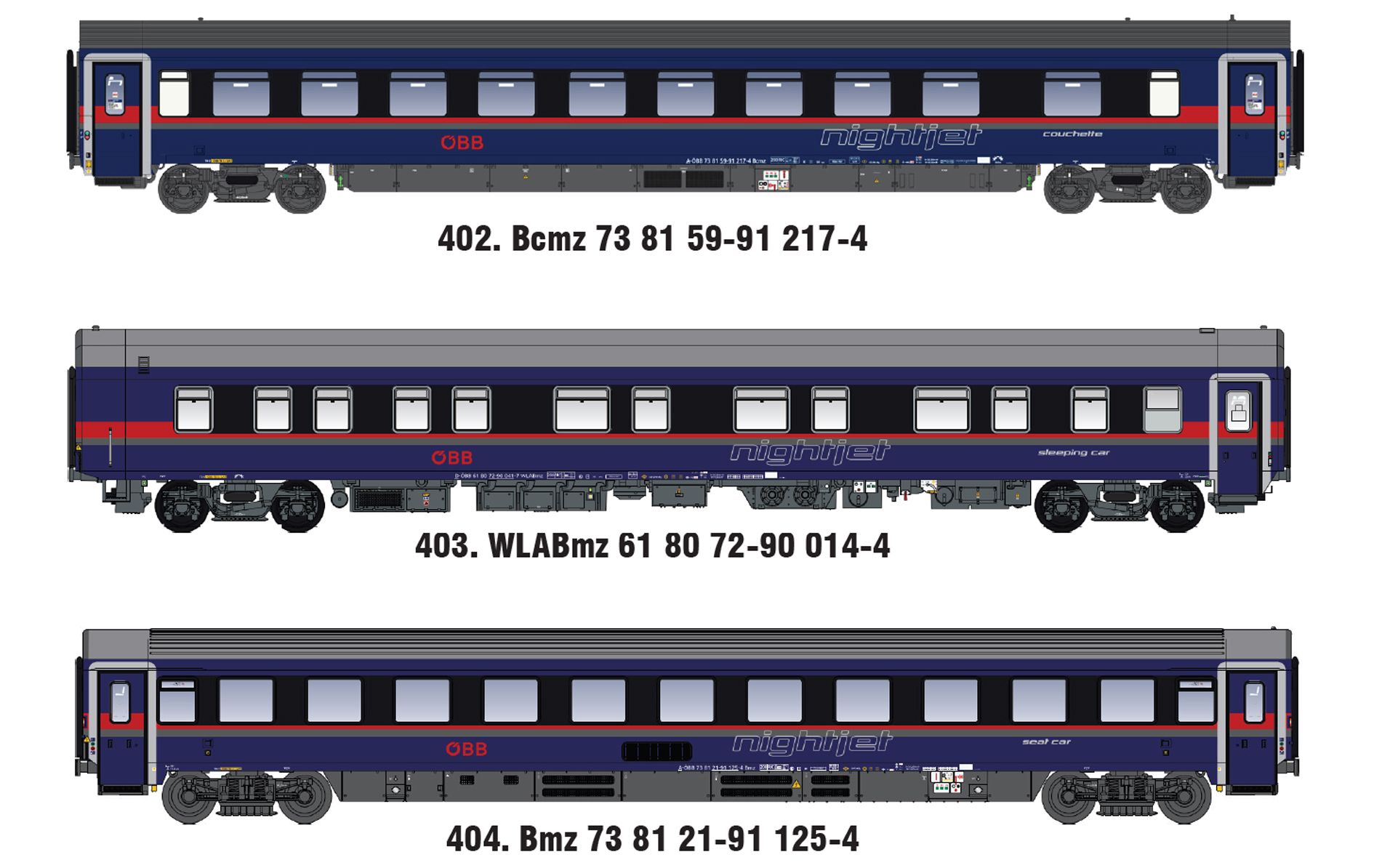 MW2602AC ÖBB Nightjet 3er Set Nachtzugwagen Ep.6