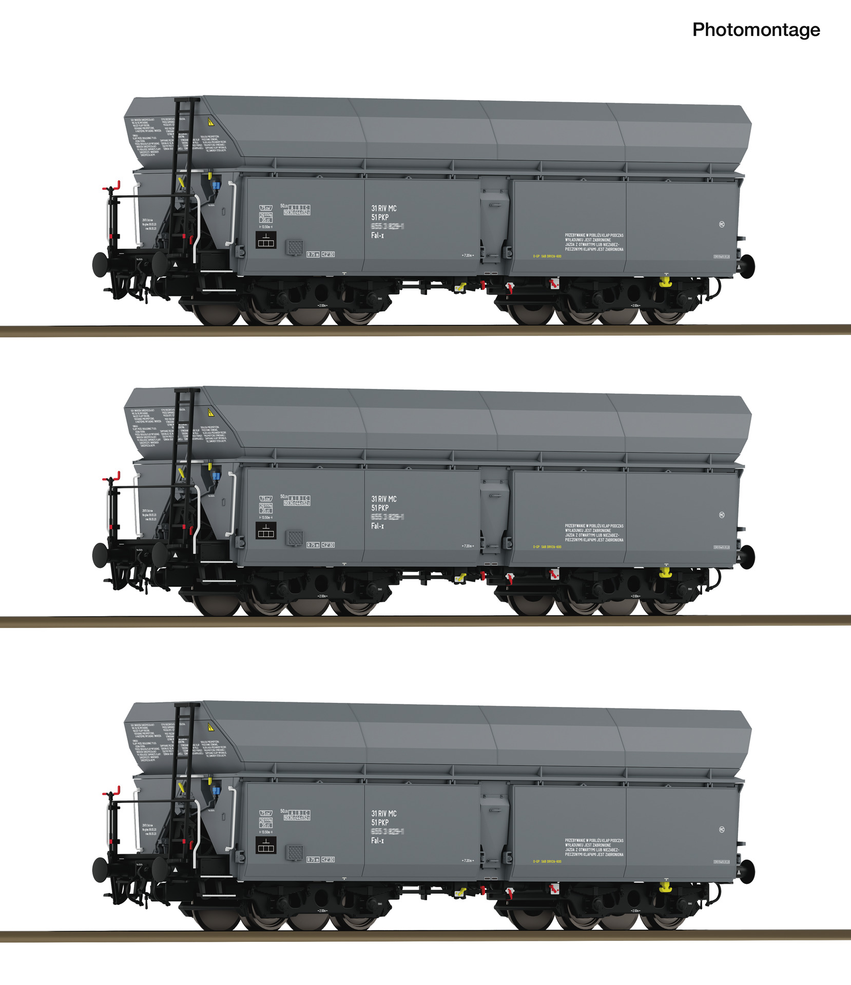 Roco 6600324 PKP Selbstentladewg. Wap Set 3tlg. Ep.4