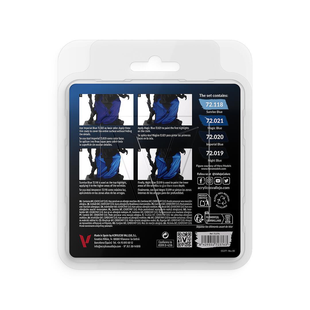 Vallejo 72376 Farb-Set Blau, 4x 18 ml