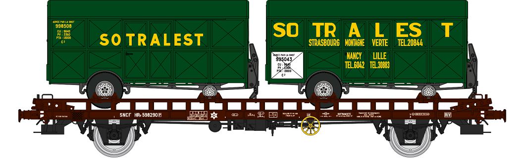 REE Modeles WB-620 SNCF Doppeltragwagen UFR beladen Ep.3
