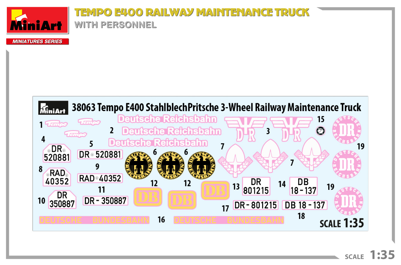 MiniArt 38063 Tempo E400 Railway Maintenance Truck