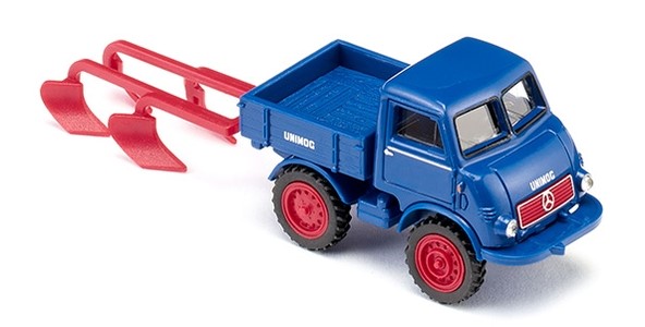 036852 MB Unimog 401 mit Pflug blau