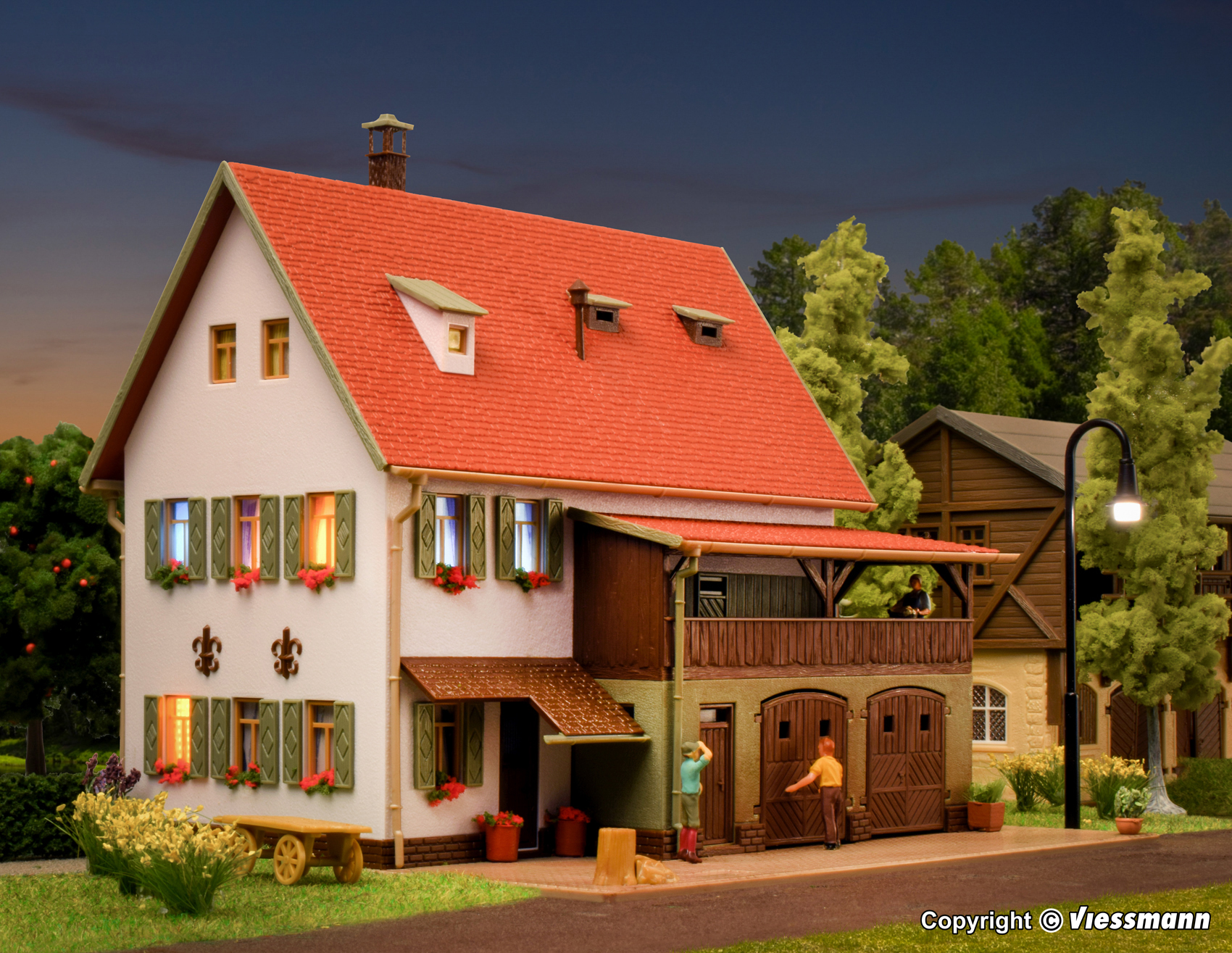 43721 Bauernhaus mit Scheune