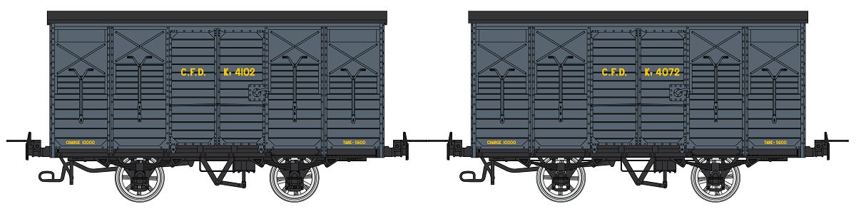 VM-028 CFD Güterwagen-Set 2-tlg. Kv Ep.1/2