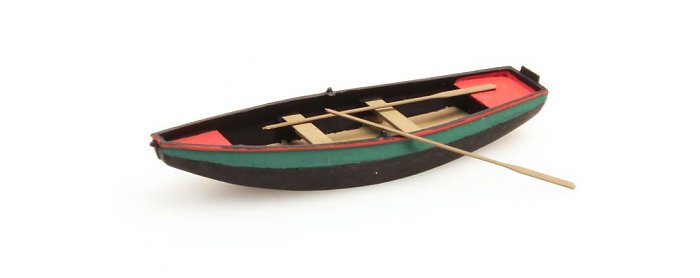 387.09-GN Fertigmodell: Ruderboot (Stahl) grün
