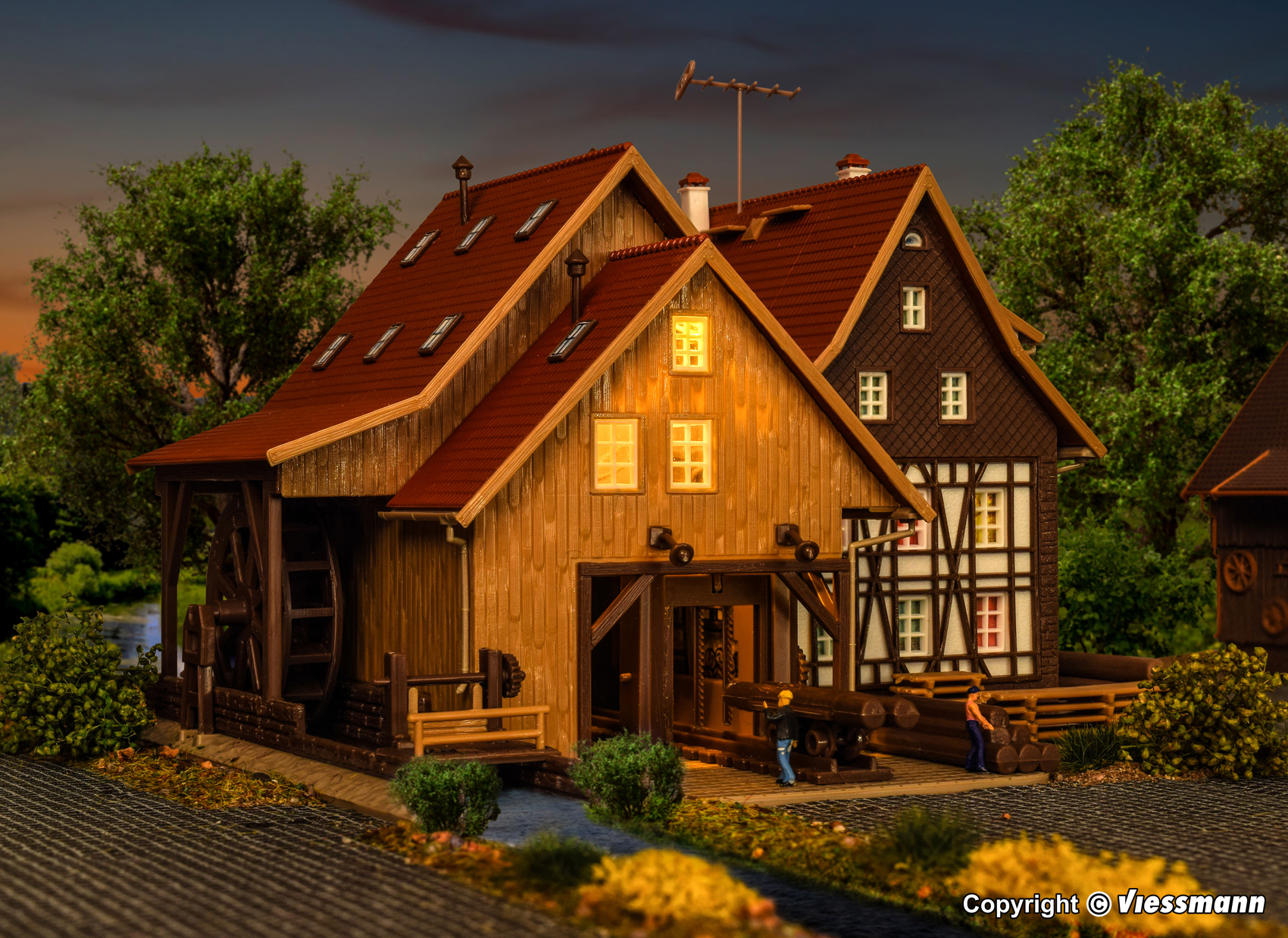 47713 Tonbachmühle mit Mühlrad und Sägegatter