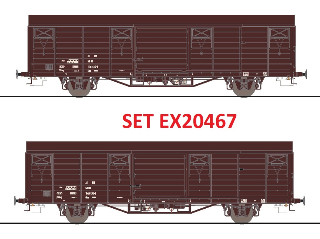 Exact-train 20467 DR ged. Güterwagen Gbs Set 2-tlg. Ep.4