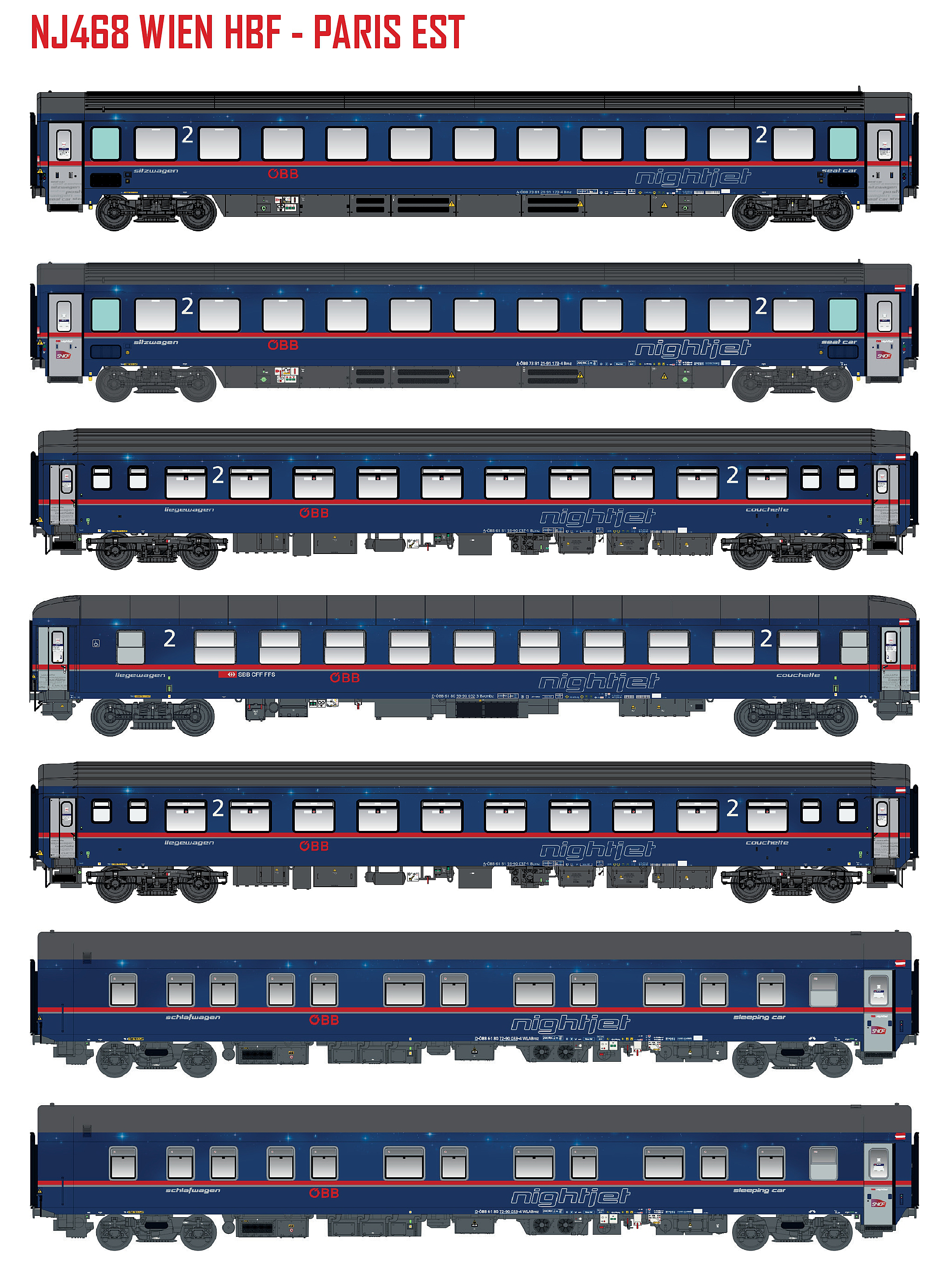 MW2201AC ÖBB Nightjet NJ468 Nachtzugwg.-Set Ep.6