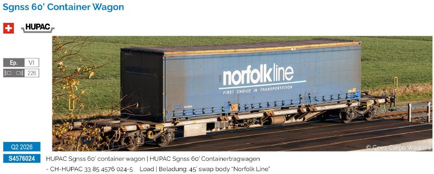 S4576024 Hupac Containerwagen Sgnss60 Ep.6