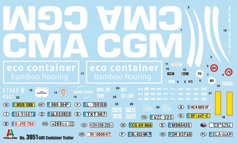 Italeri 3951 Container Auflieger 40Ft