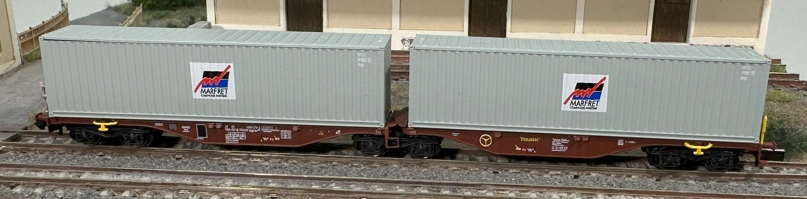 REE Modeles NW-291 Touax Doppelcontainerwagen 6-achs Ep.6