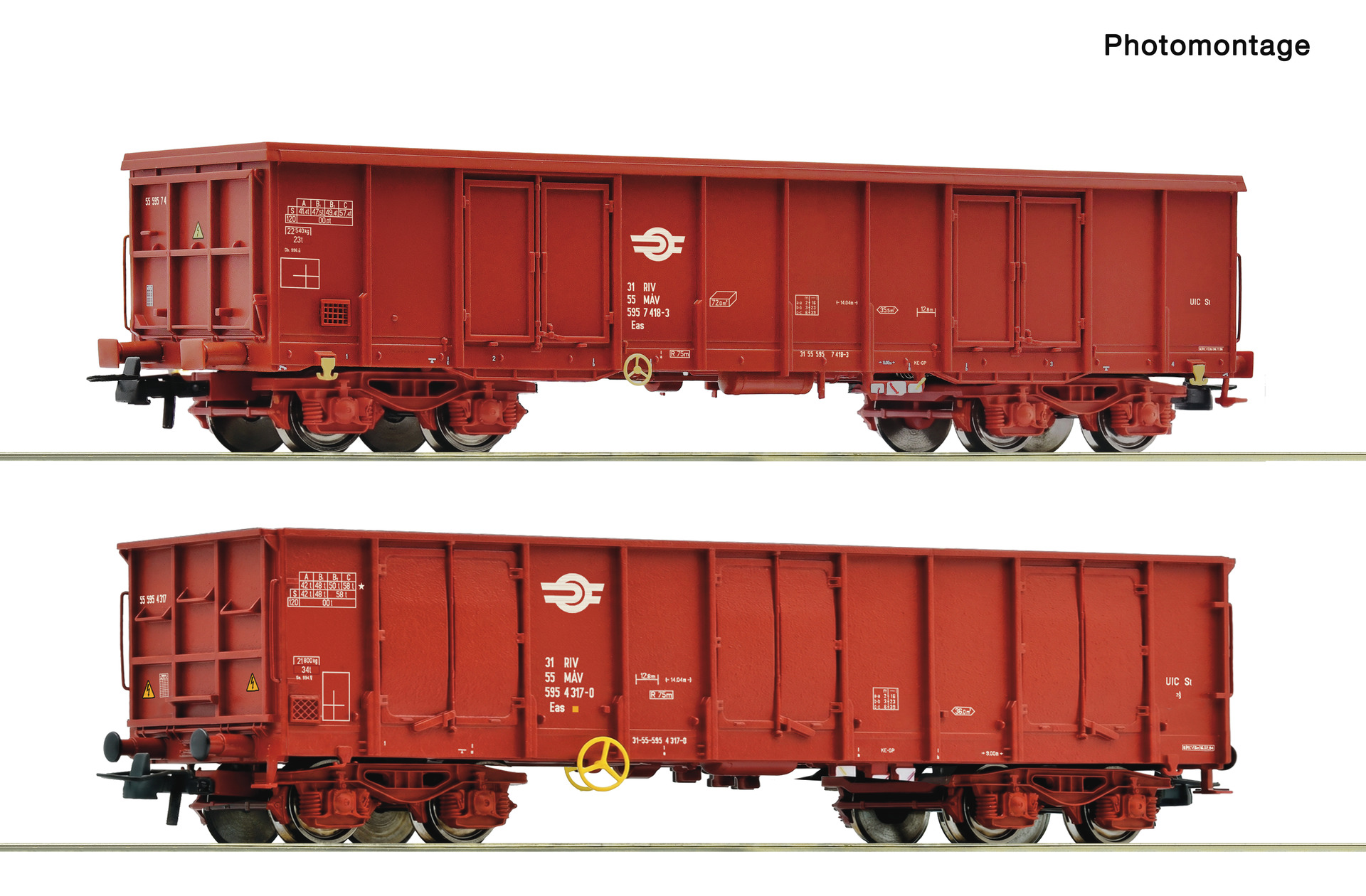 6600480 MAV offene Güterwagen-Set Eas Ep.5