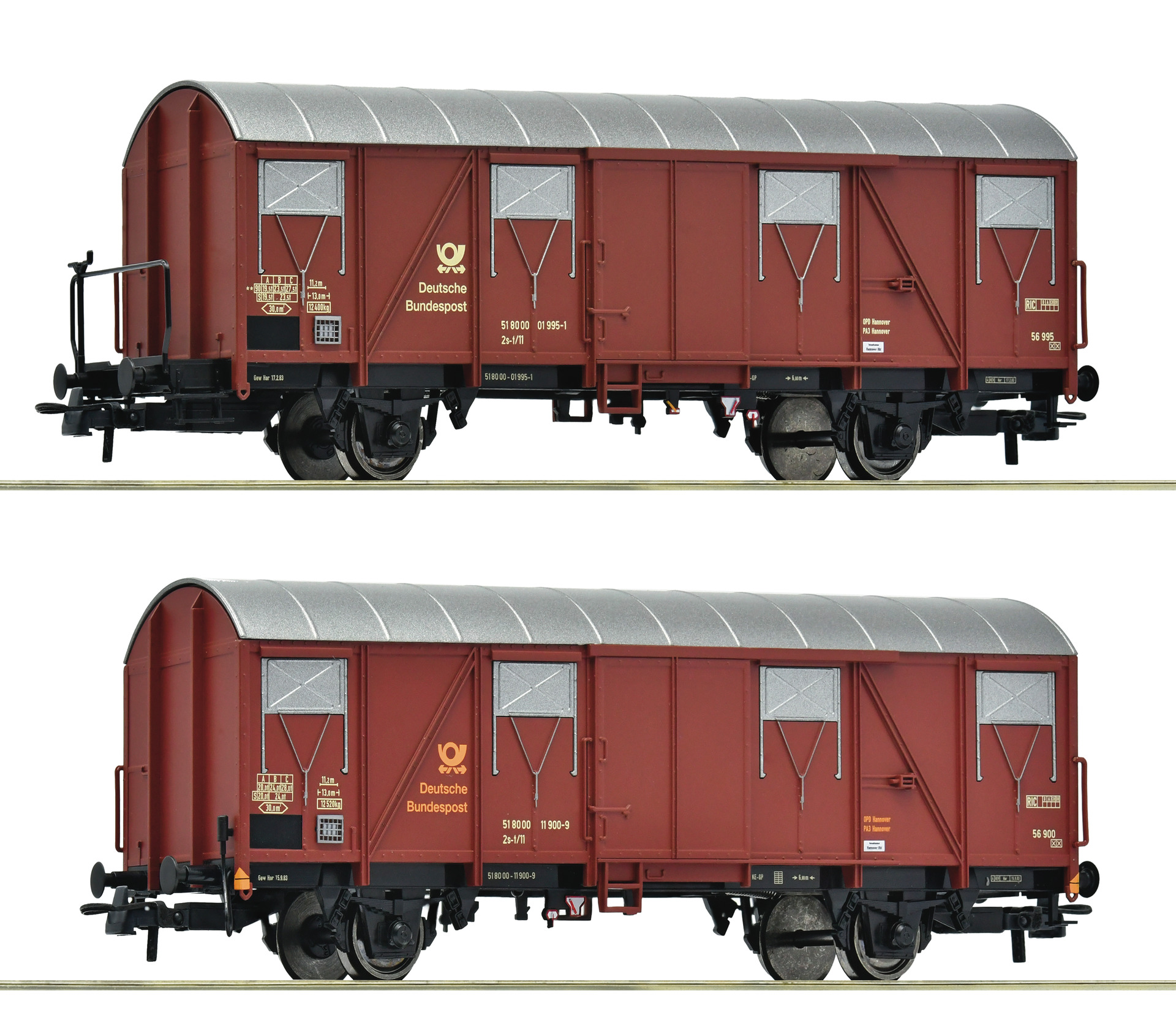 Roco 6600248 DB/DBP ged. Güterwagen Set 2tlg. Ep.4