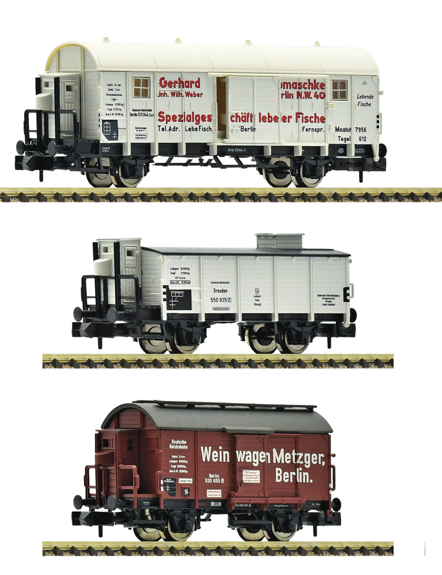 6660148 DRG Gedeckte Güterwagen Set 3tlg. Ep.2